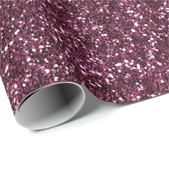 Glitter Urban Metallic Burgundy Beetroot  Bordeaux Wrapping Paper (Roll Corner)