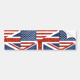 glitter usa uk bumper sticker