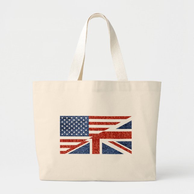 glitter usa uk large tote bag (Front)
