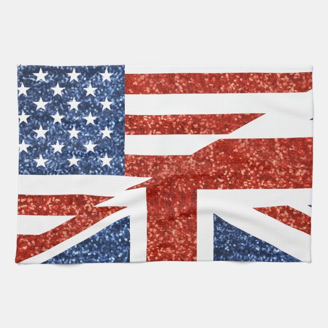glitter usa uk tea towel (Horizontal)