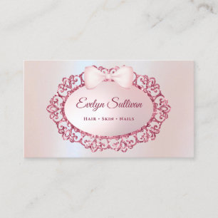 Glitter vintage frame faux foil business card