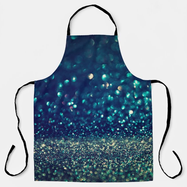 glitter vintage lights background. gold, silver, b apron (Front)