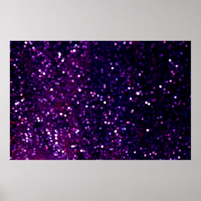 Glitter vintage lights background. purple and blac poster (Front)