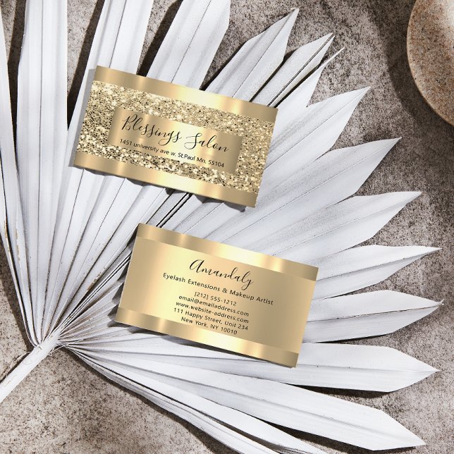 Glitter VIP Gold Frame Event Planner Luminous Busi Business Card (Creator Uploaded)