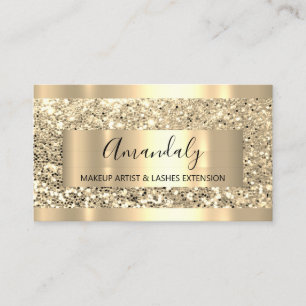 Glitter VIP Gold Frame Glam Pink Modern Studio Business Card