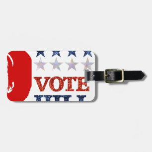 glitter vote hillary luggage tag