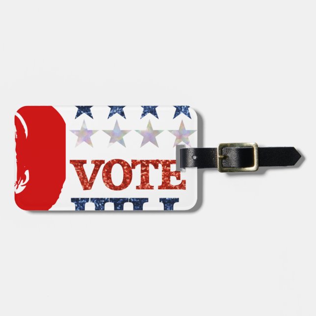 glitter vote hillary luggage tag (Front Horizontal)