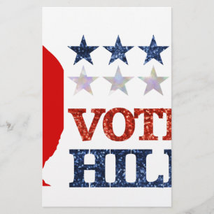 glitter vote hillary stationery