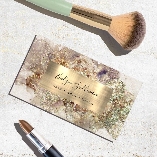 Glitter Watercolor and Foil Business Card (Creator Uploaded)