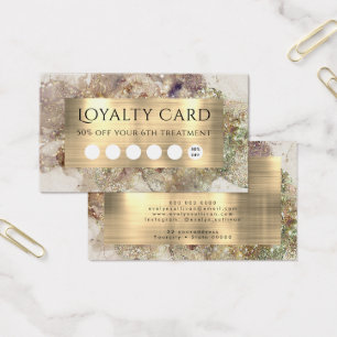 Glitter Watercolor and Foil Loyalty Card