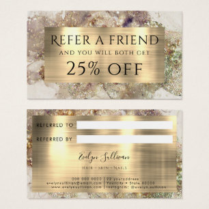 Glitter Watercolor and Foil Referral Card