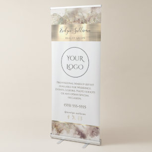 Glitter watercolor and foil retractable banner