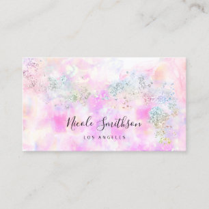 glitter watercolor business card