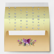 Glitter Watercolor Flowers Diamonds Gold