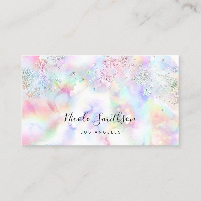 glitter watercolor ink business card (Front)