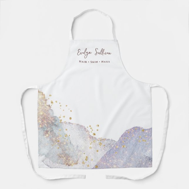 Glitter watercolor shapes apron (Front)