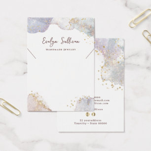 Glitter watercolor shapes necklace display card