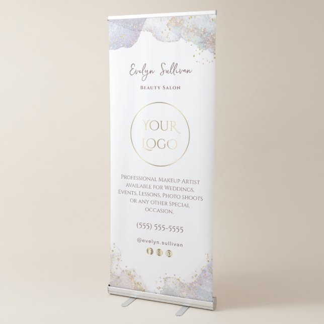 Glitter watercolor shapes retractable banner (3/4)