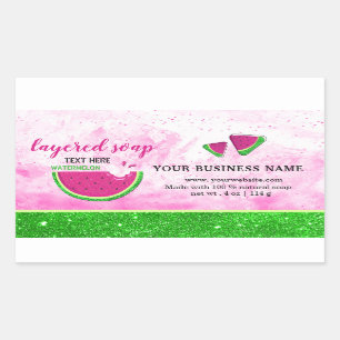 Glitter watermelon layered soap sticker