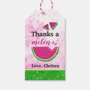 Glitter watermelon thanks Gift Tag
