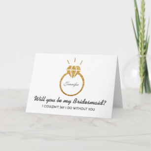Glitter Will You Be My Bridesmaid Invitation