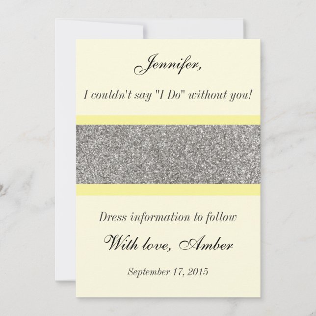 Glitter Will you be my bridesmaid Invitation (Front)