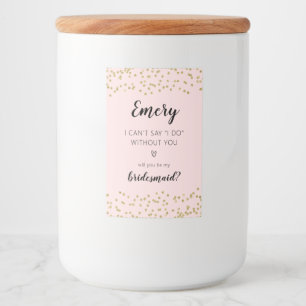 Glitter will you be my bridesmaid sticker label