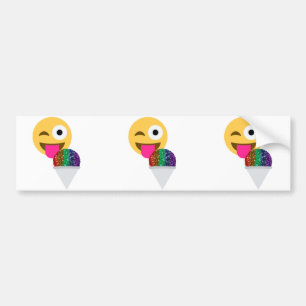 glitter wink emoji bumper sticker