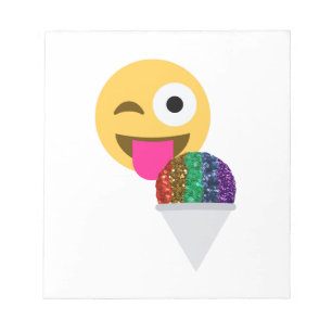 glitter wink emoji notepad