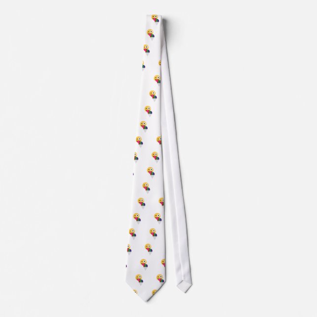 glitter wink emoji tie (Front)