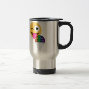 glitter wink emoji travel mug