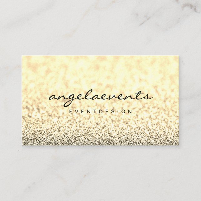Glitter Yellow Shimmer Sparkle Business Card (Front)