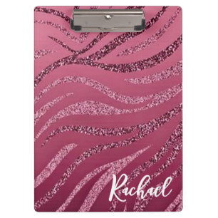 Glitter Zebra Stripes Clipboard