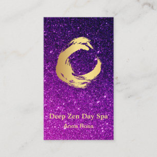 *~*  Glitter Zen Brush Reiki Meditation Gold Business Card