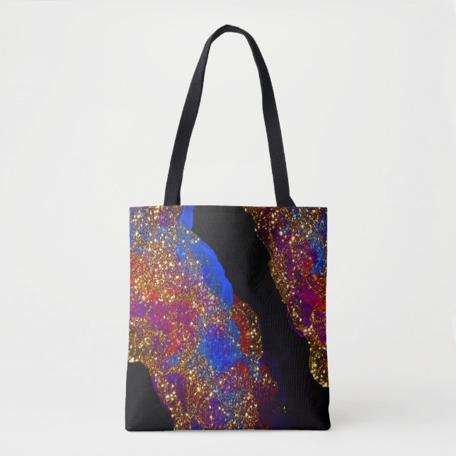 Glittered Alcohol Ink Tote Bag (Front)