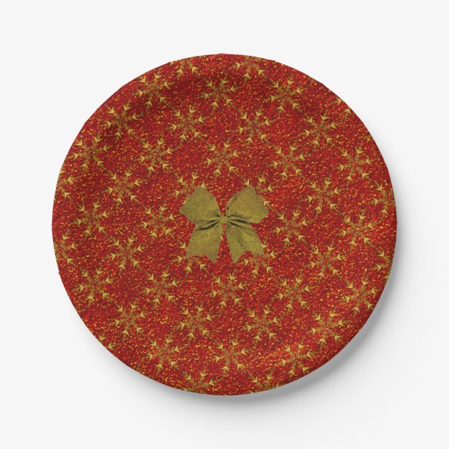 Glittered Christmas Paper Plate (Front)