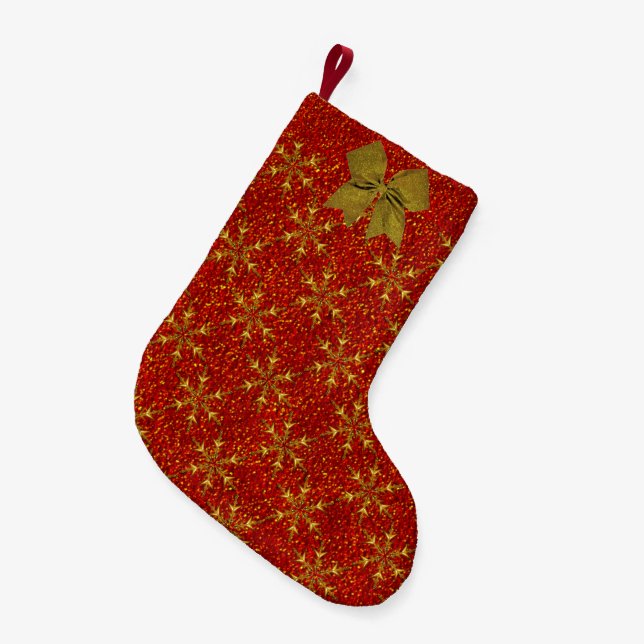 Glittered Christmas Small Christmas Stocking (Front (Hanging))