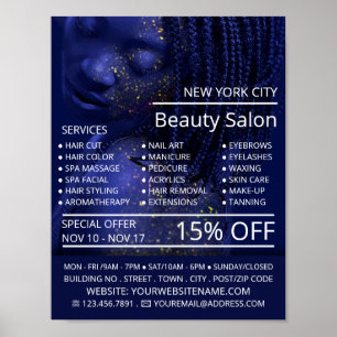 Glittered Model, Beautician, Beauty Salon Advert Poster