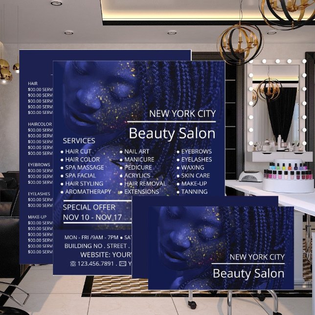 Glittered Model, Beautician, Beauty Salon Business Card (Creator Uploaded)