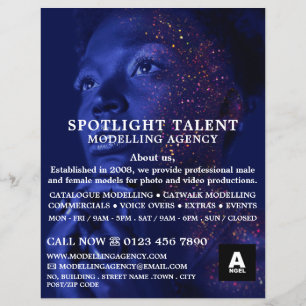 Glittered Model, Modelling Agency, Model Agent Flyer