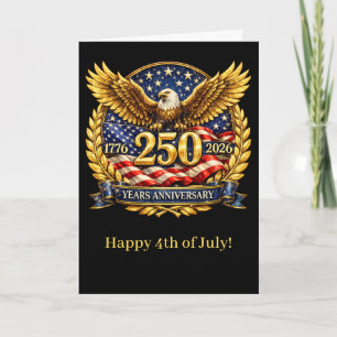 Glittered Semiquincentennial Eagle Emblem Holiday Card
