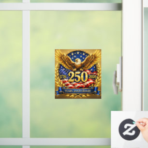 Glittered Semiquincentennial Eagle Emblem Window Cling