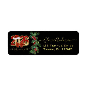 Glittering 2026 New Year Design with Santa Hat 