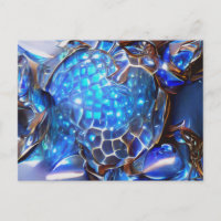 Glittering blue crystallised turtle shell