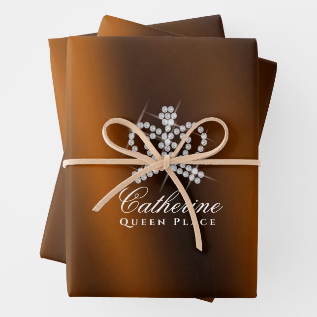 Glittering Crown Gold Wrapping Paper Sheet (In situ)