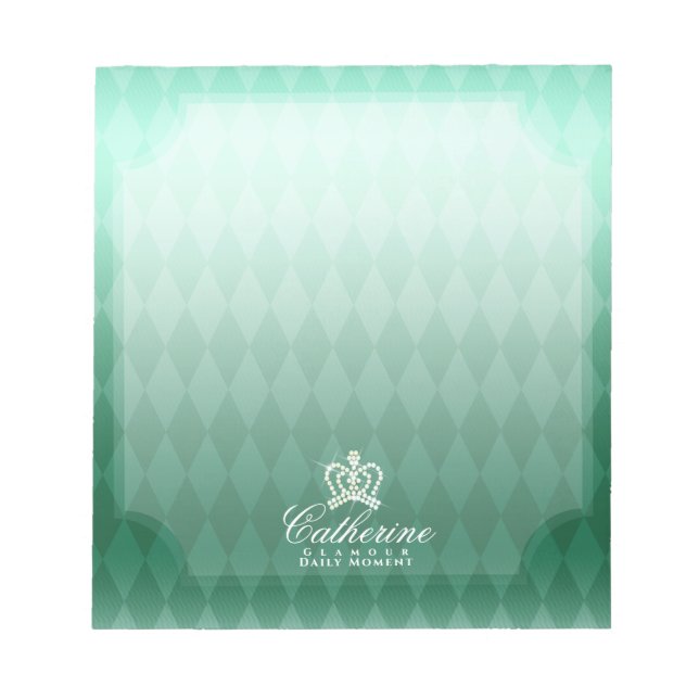 Glittering Crown Green Notepad (Front)