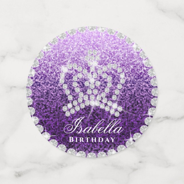Glittering Crown Lavender Table Confetti (Medium Front)