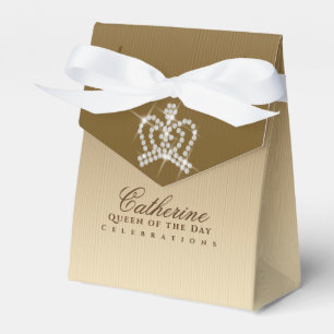 Glittering Crown Luxury Gold Favour Box