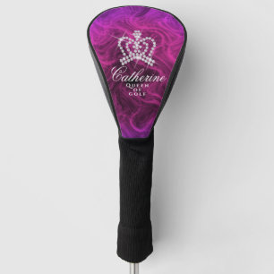 Glittering Crown Magenta Golf Head Cover