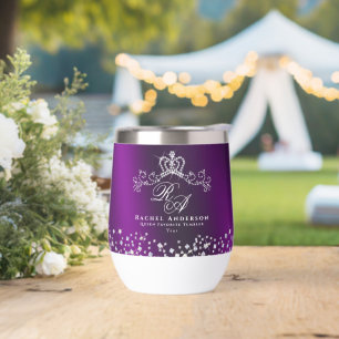 Glittering Crown Monogram Magenta